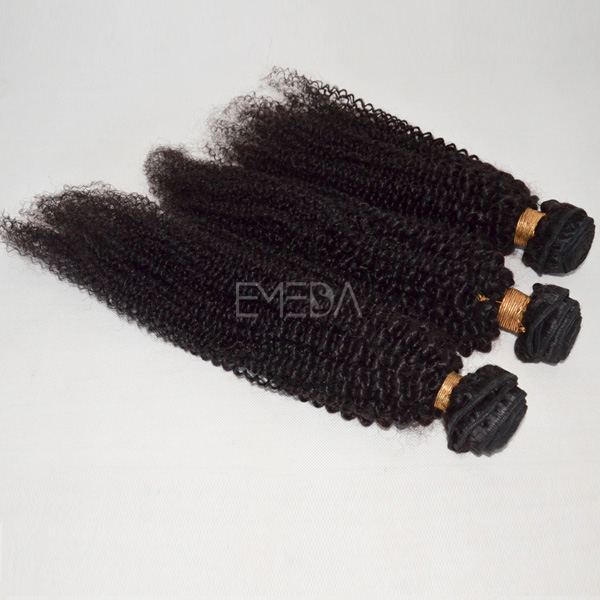 1b natural color kinky curl hair weft hair extension virgin human hair CX030